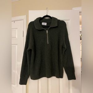 Old Navy Quarter Zip Knit Pullover Green Large
